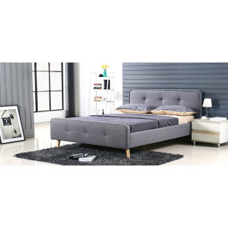 lit scandinave 2 places en tissu gris - Alcove