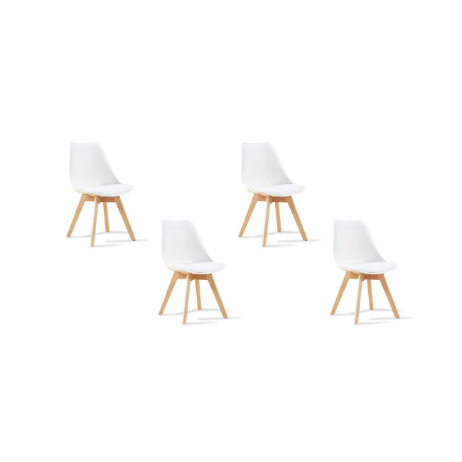 Lot de 4 chaises scandinaves blanches Bjorn - Offre limitée