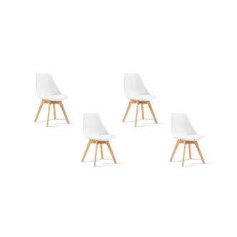 Lot de 4 chaises scandinaves blanches Bjorn - Offre limitée