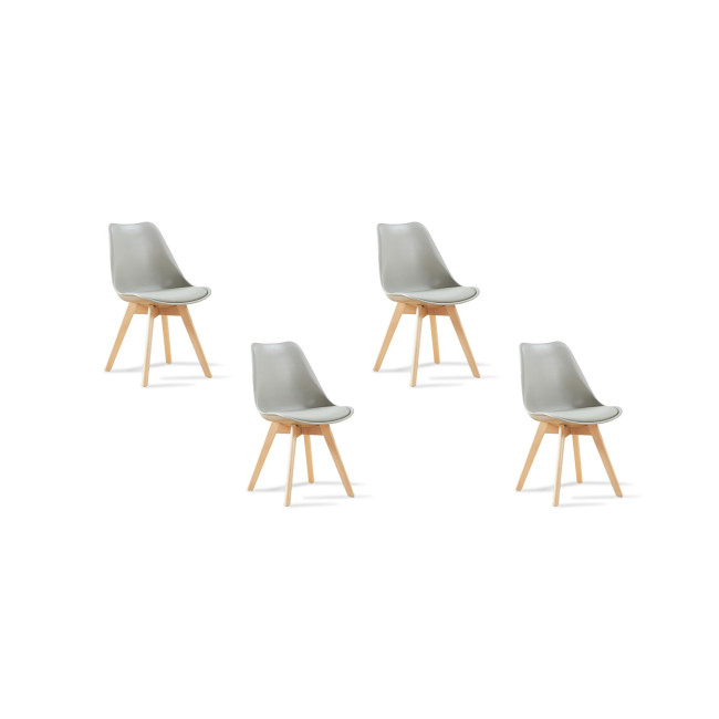 Lot de 4 chaises nordiques grises Bjorn - Offre limitée