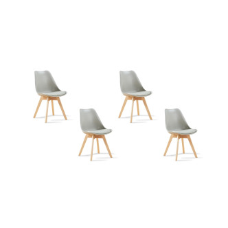Lot de 4 chaises nordiques grises Bjorn - Offre limitée