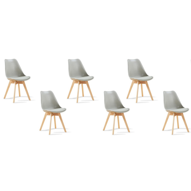 Lot de 6 chaises grises scandinaves Bjorn| Style nordique