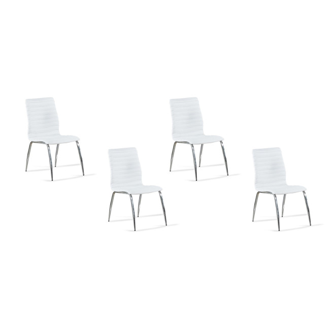 Lot de 4 chaises blanches en simili Londres | Pas chères
