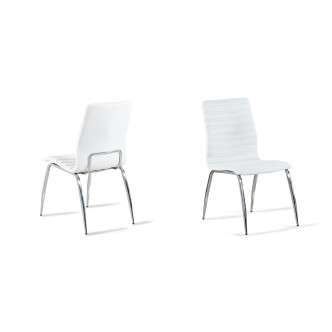 Lot de 4 chaises blanches en simili Londres | Pas chères