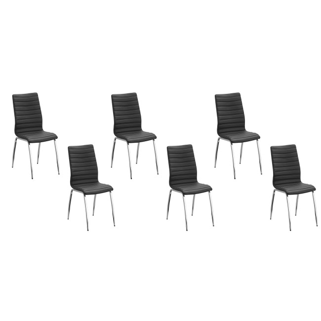 lot de 6 chaises noires en simili Londres - Stocks limités
