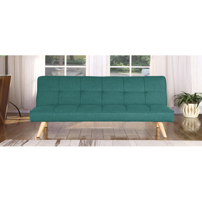 Banquette convertible 3 places en tissu vert - Siljan
