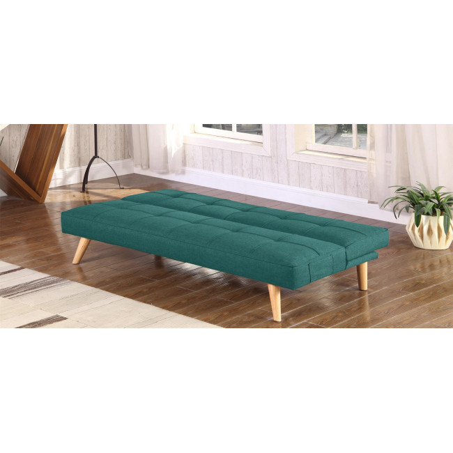 Banquette convertible 3 places en tissu vert - Siljan