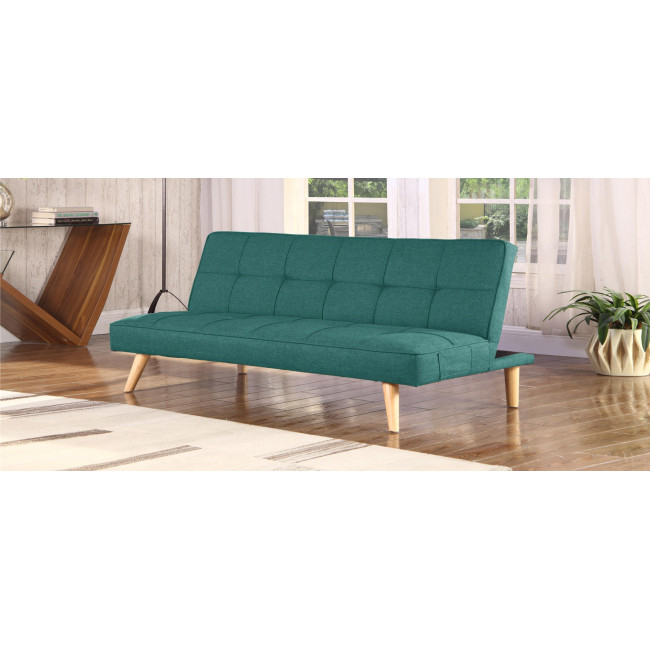 Banquette convertible 3 places en tissu vert - Siljan