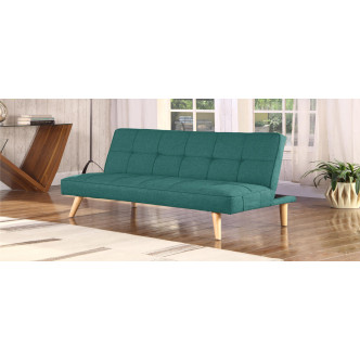 Banquette convertible 3 places en tissu vert - Siljan