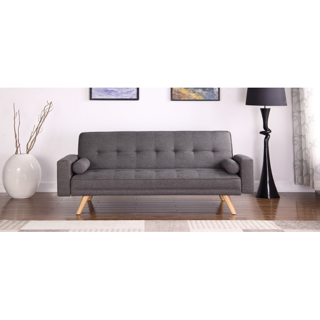 Clic clac 3 places en tissu gris Vienne - Offre Discount