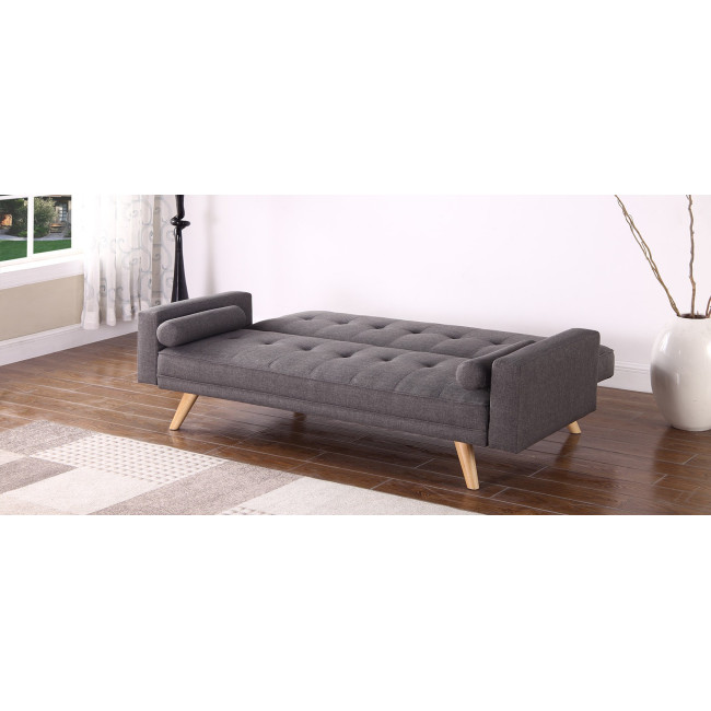 Clic clac 3 places en tissu gris Vienne - Offre Discount