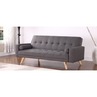 Clic clac 3 places en tissu gris Vienne - Offre Discount