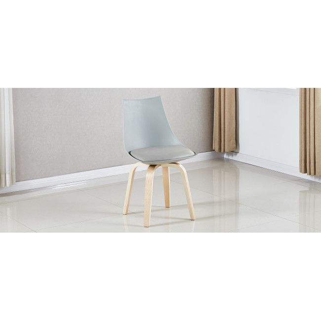 Chaise tendance scandinave grise Nicosie - Offre Discount