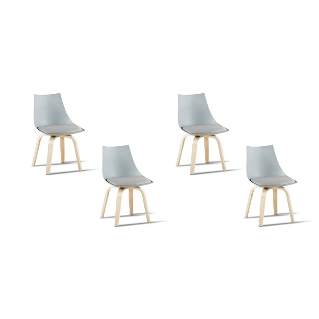 Lot de 4 chaises grises scandinaves Nicosie - Prix discount