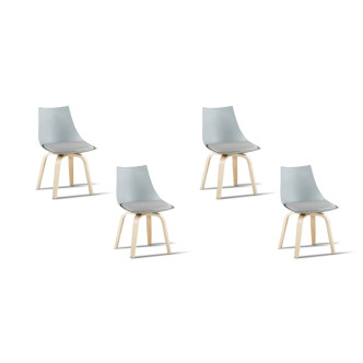 Lot de 4 chaises grises scandinaves Nicosie - Prix discount