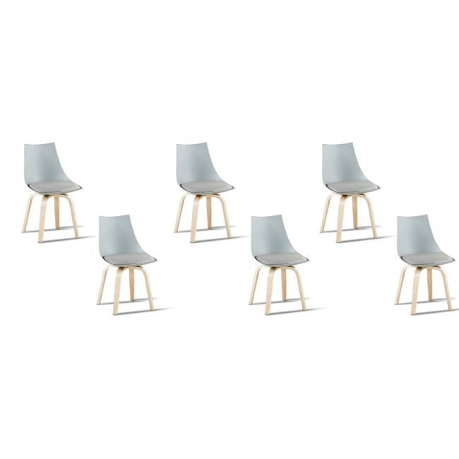 Lot de 6 chaises scandinaves grises Nicosie | Prix Canon