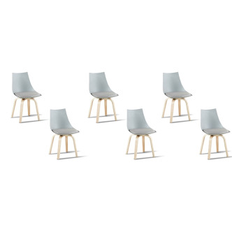 Lot de 6 chaises scandinaves grises Nicosie | Prix Canon