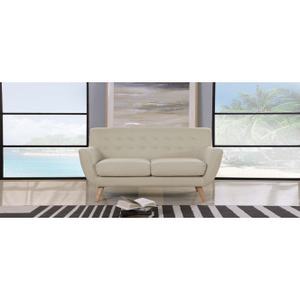 Canapé 2 places scandinave en tissu taupe - Nils 