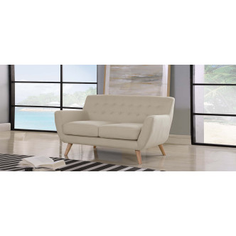 Canapé 2 places scandinave en tissu taupe - Nils 