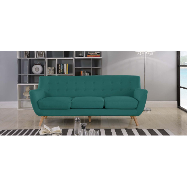 Canapé scandinave 3 places tissu vert Nils - Prix Discount