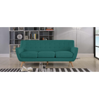 Canapé scandinave 3 places tissu vert Nils - Prix Discount