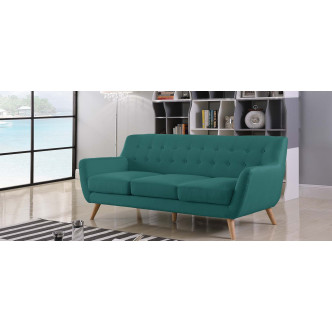Canapé scandinave 3 places tissu vert Nils - Prix Discount