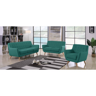 Canapé scandinave 3 places tissu vert Nils - Prix Discount