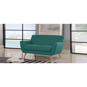 Canapé 2 places scandinave en tissu vert - Nils