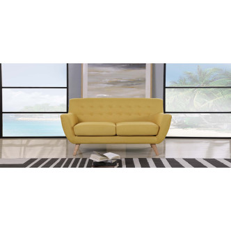 Canapé 2 places scandinave jaune moutarde Nils - Meilleur rapport qualité prix du web