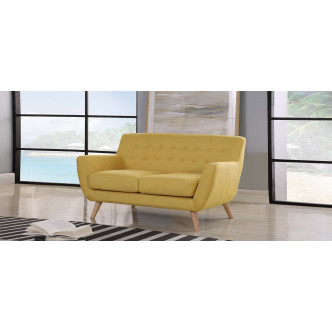 Canapé 2 places scandinave jaune moutarde Nils - Meilleur rapport qualité prix du web