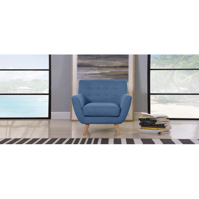 Fauteuil 1 place scandinave bleu Nils - Tendance Nordique