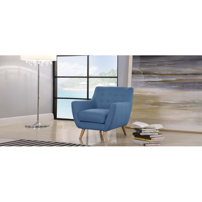 Fauteuil 1 place scandinave bleu Nils - Tendance Nordique