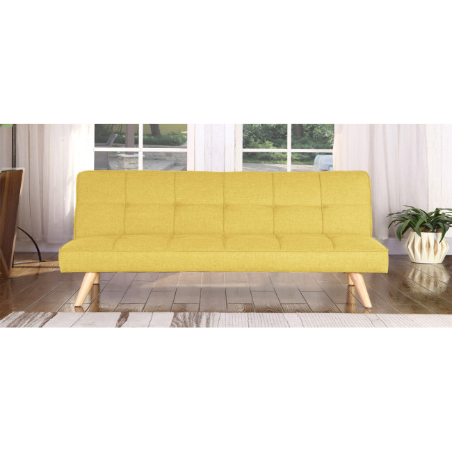 Banquette clic clac 3 places convertible jaune moutarde – Siljan