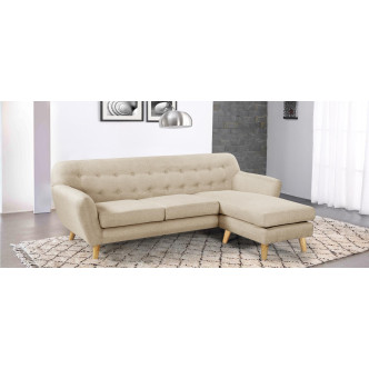 Canapé d’angle réversible scandinave taupe Sven - Offre imbattable