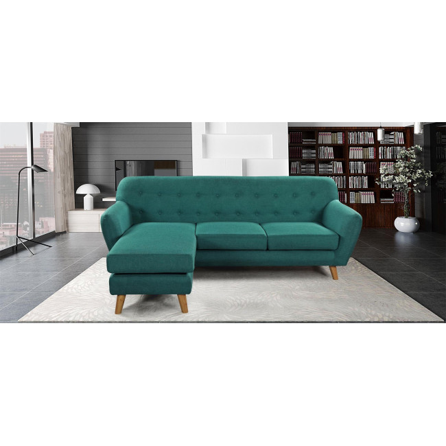 Canapé scandinave vert avec angle modulable Sven -  Prix Usine 