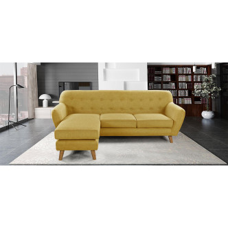 Canapé scandinave jaune avec angle réversible Sven - Prix Choc