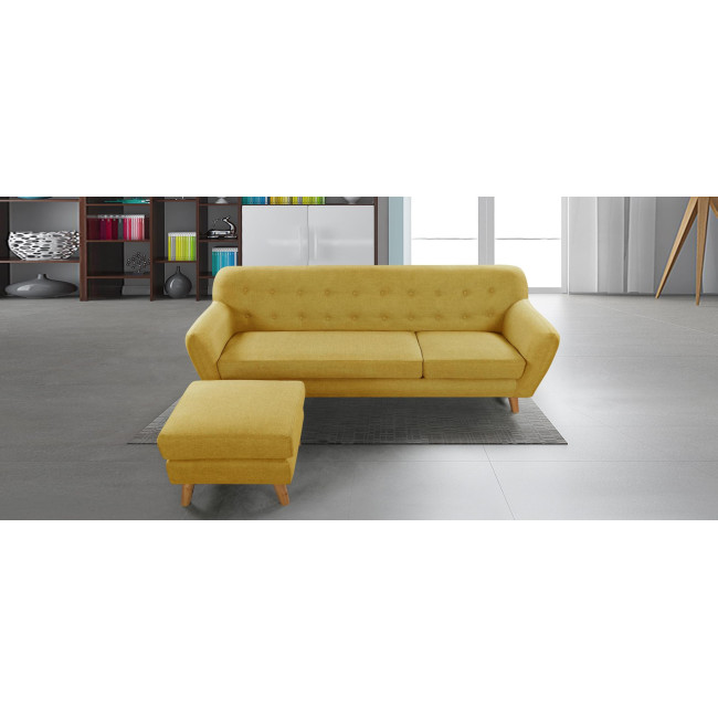 Canapé scandinave jaune avec angle réversible Sven - Prix Choc