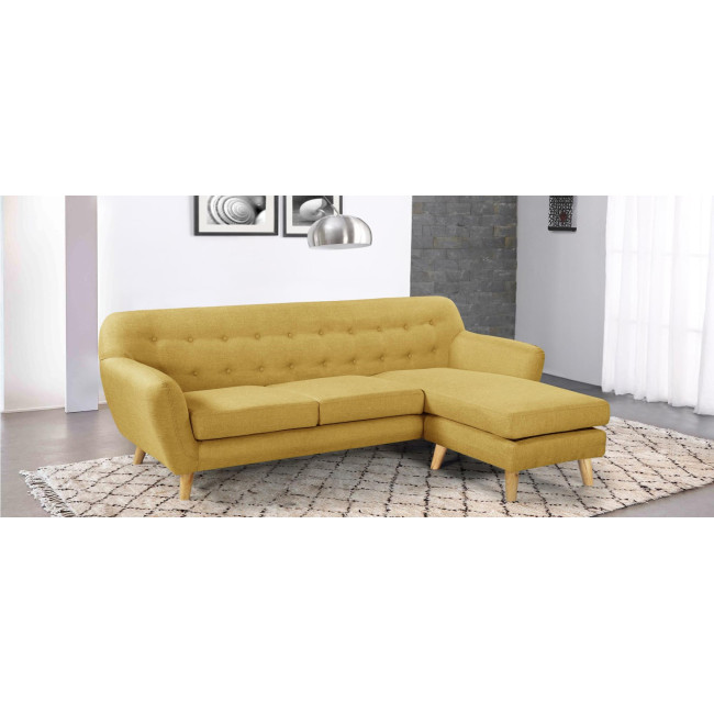 Canapé scandinave jaune avec angle réversible Sven - Prix Choc