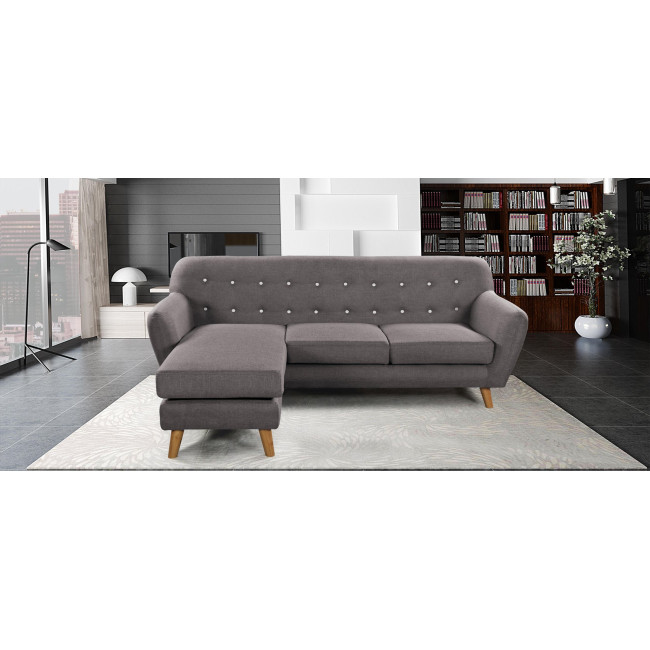 Canapé scandinave gris avec angle réversible Sven  - Tendance Scandinave