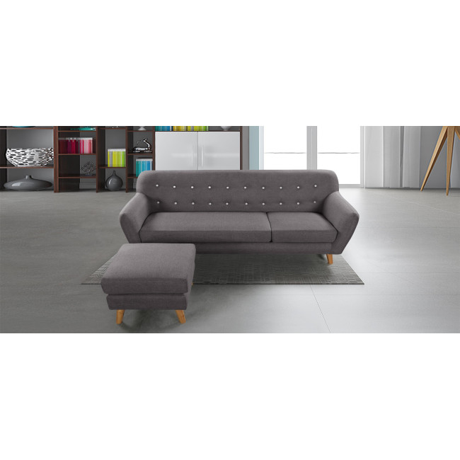 Canapé scandinave gris avec angle réversible Sven  - Tendance Scandinave