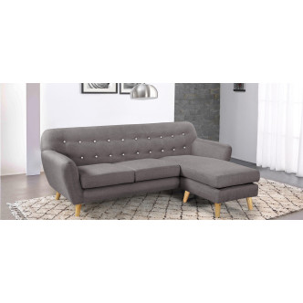 Canapé scandinave gris avec angle réversible Sven  - Tendance Scandinave
