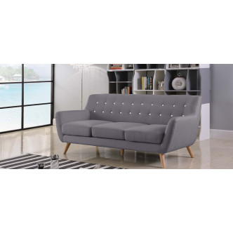 Canapé scandinave 3 places en tissu gris Nils - Pas cher