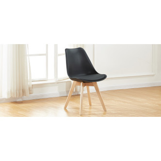 Chaise style scandinave Bjorn – Piètement en bois premium