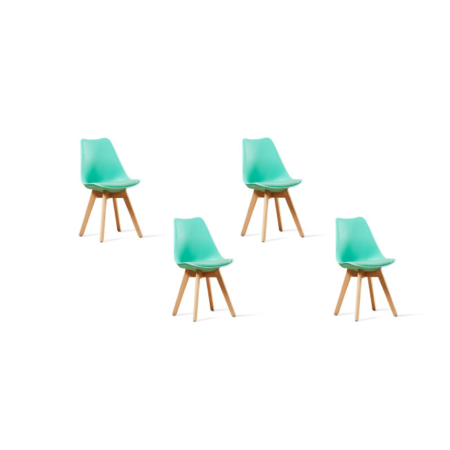 Lot de 4 chaises scandinaves vertes   Bjorn - Tendance nordique