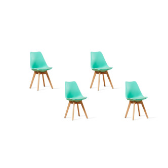 Lot de 4 chaises scandinaves vertes   Bjorn - Tendance nordique