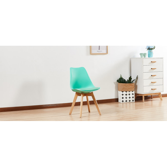 Lot de 4 chaises scandinaves vertes   Bjorn - Tendance nordique