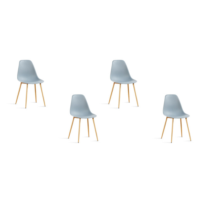 Lot de 4 chaises scandinaves grises Ela | Stock limité