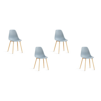 Lot de 4 chaises scandinaves grises Ela | Stock limité
