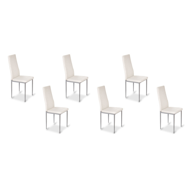 Lot de 6 chaises salle à manger blanches Lena - Prix fou !
