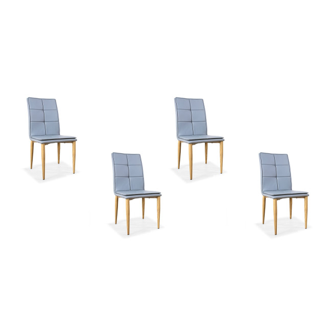 Lot de 4 chaises en simili gris Pietro - Prix fou !